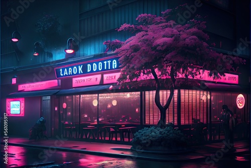 Tokyo diner at night, restaurant, lo-fi vibes