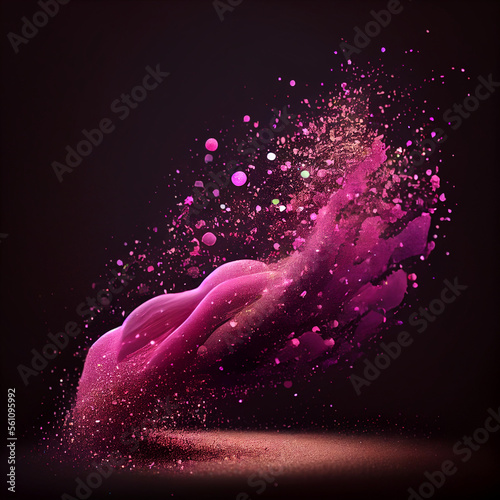 Hot Pink Wave of Glitter - Surreal Background - AI Generated