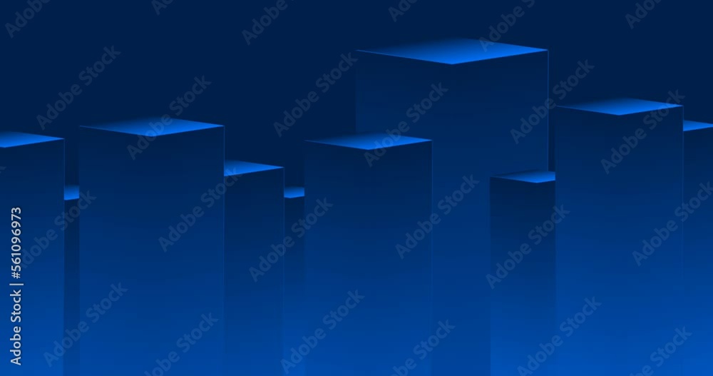 blue gradation 3d rectangle pattern background animation