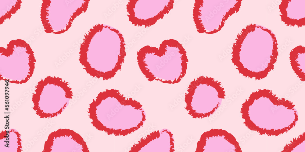 Pattern de animal print rosa con rojo para el día del amor y la amistad Pattern de animal print rosa con rojo para el día del amor y la amistad
