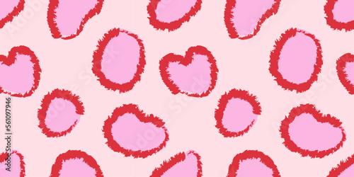 Pattern de animal print rosa con rojo para el día del amor y la amistad