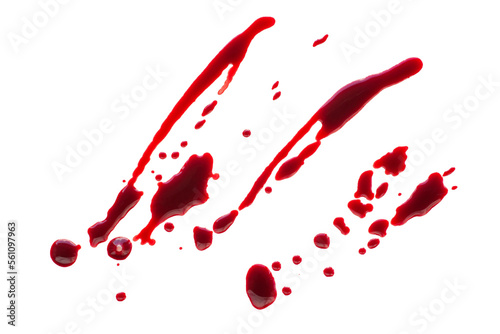 Photo Blood drops isolated. Png with transparency