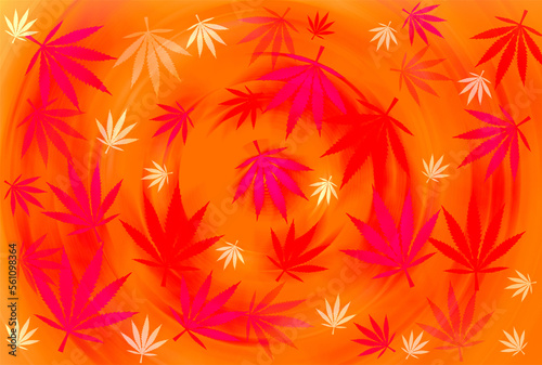 Abstract illustration graphic marijuana cannabis leaf pile texture background