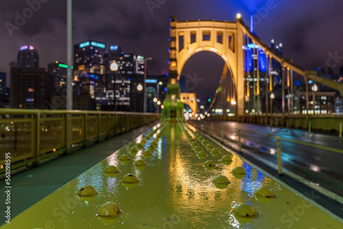 Pittsburgh   s Clemente Bridge at Night