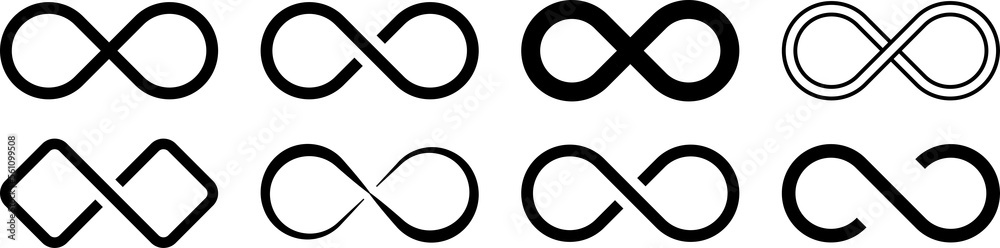 Set of infinity symbols. PNG image Set of infinity symbols. PNG image