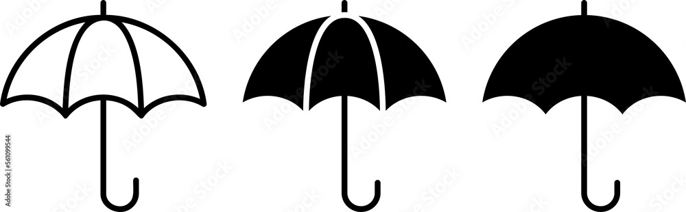 Set of umbrella icons. PNG image
