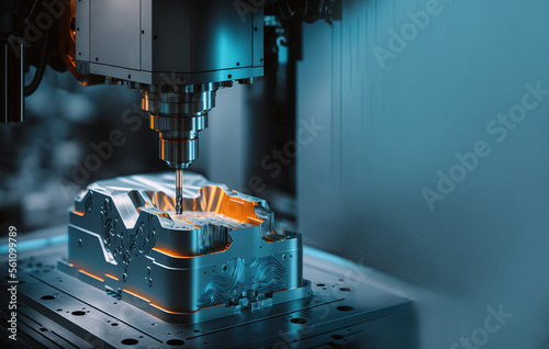 Metalworking CNC milling machine Fototapet
