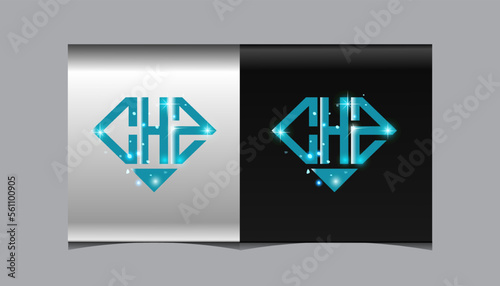 CHZ Logo letter monogram with diamond shape design template.
 photo