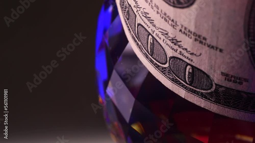 dollar and crystal ball, inflation, soft light