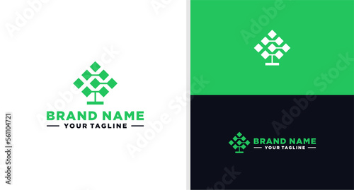 TREE LOGO TECHNOLOGY BONSAI SIMPLE EDITABLE