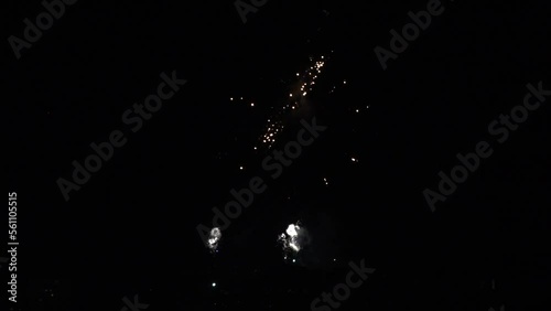 Holiday welcome fireworks - colorful rockets