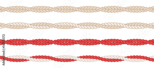 Collection of Brown and Red Ropes in Various Style.