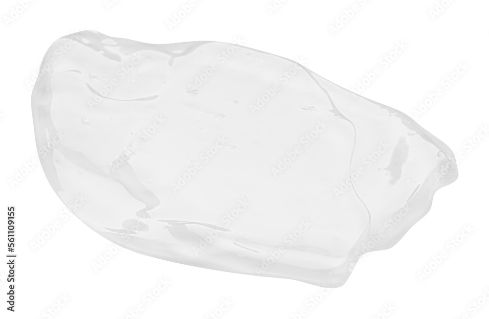 Sample of clear facial gel on white background