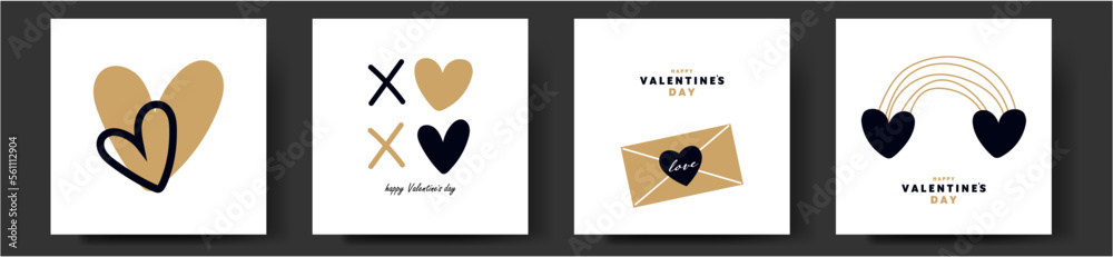 Valentine's day set. Vector illustrations for greeting cards, backgrounds, posters.