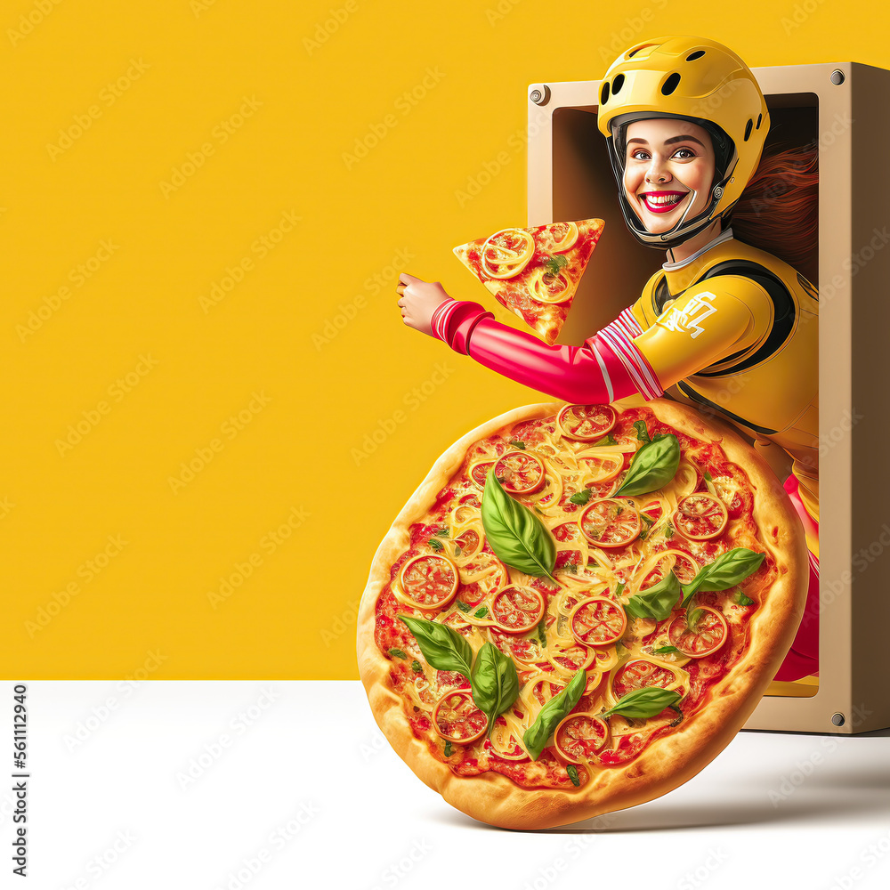 Delivery pizza promotion social media post template 