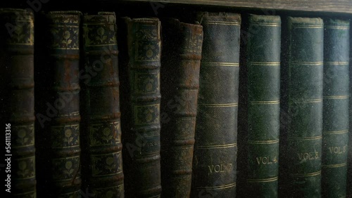 Library Old Books With Dust Swirling photo