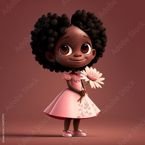 Cute Cartoon African Americ...