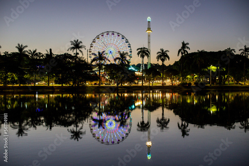 Lagoa da Pampulha, in Belo Horizonte, overlooking the chapel of São Francisco de Assis and Guanabara Park. Minas Gerais Brazil. famous tourist place photo