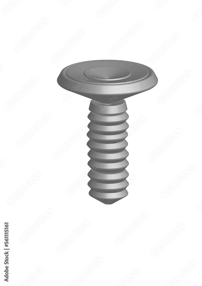 3d metal screw isolated on a white background 3d metal screw isolated on a white background