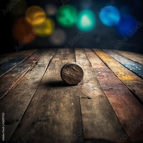 Wood and empty wooden table with background.