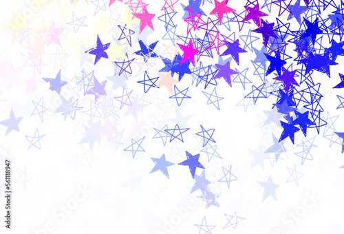 Light Pink  Blue vector texture with beautiful stars.