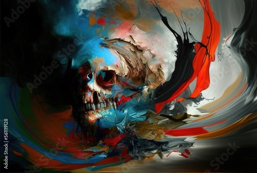 Abstract oil painting called "Death upon us"