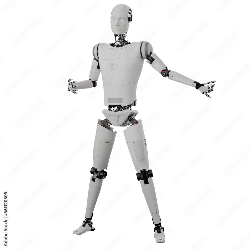 cyborg posing like space parson in-universe 3d render with transparent background cyborg posing like space parson in-universe 3d render with transparent background