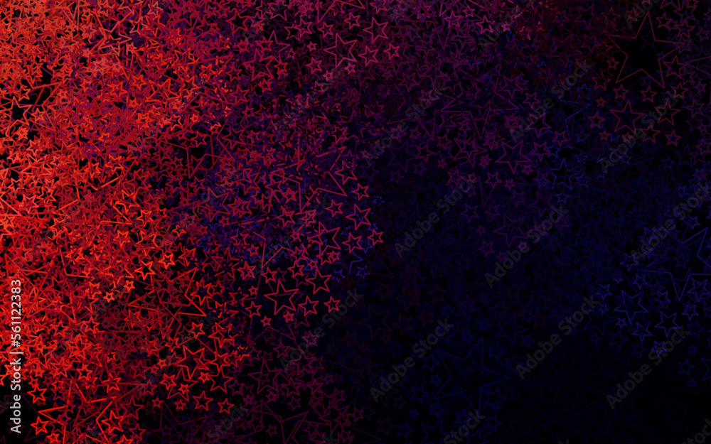 Dark Pink, Red vector backdrop with small and big stars. Dark Pink, Red vector backdrop with small and big stars.