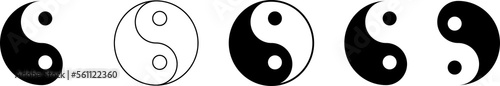 Yin Yang icon set. PNG image