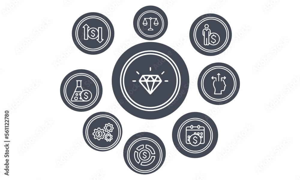 Business And Investment icons vector design 