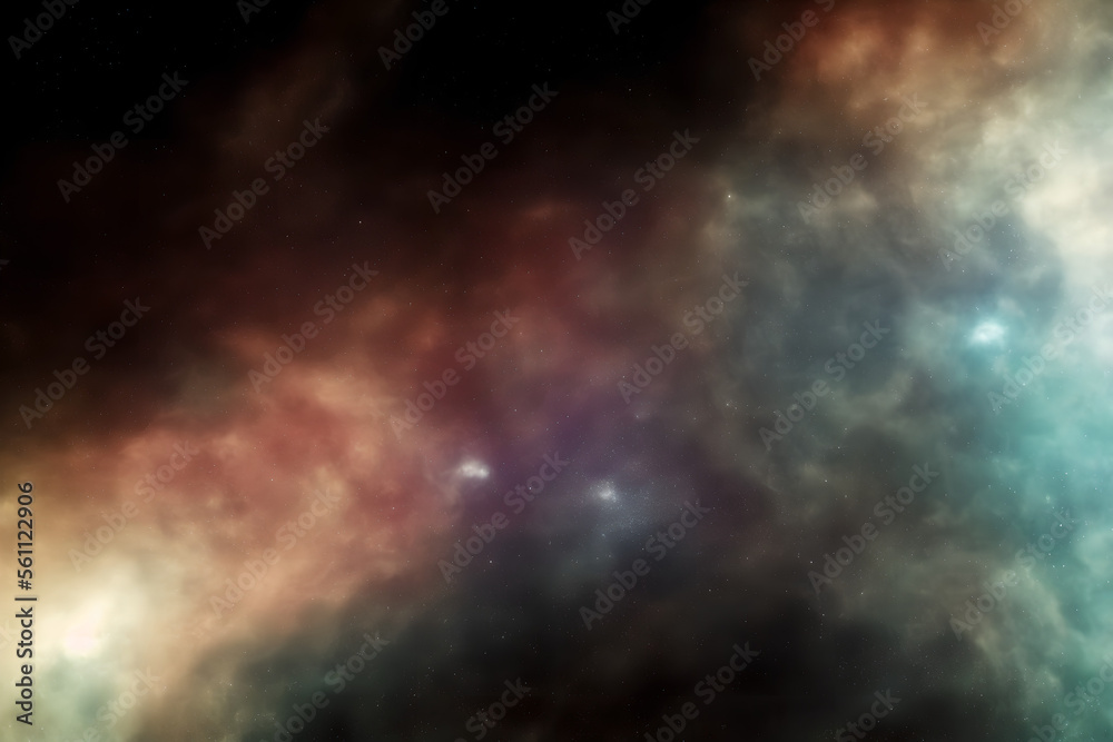 Stars, nebula and stardust - psychodelic science fiction background - generative ai