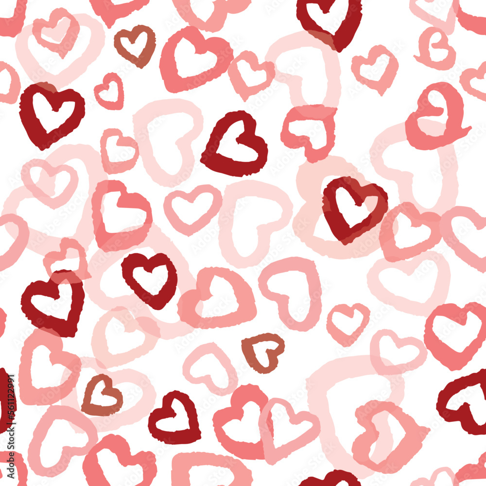 Vector white Valentines day hearts background pattern Vector white Valentines day hearts background pattern