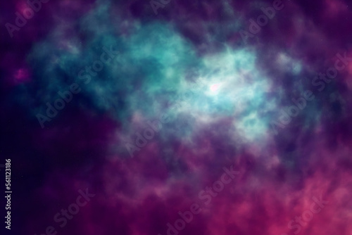 gas nebula clouds with stars in deep space - psychodelic - generative ai