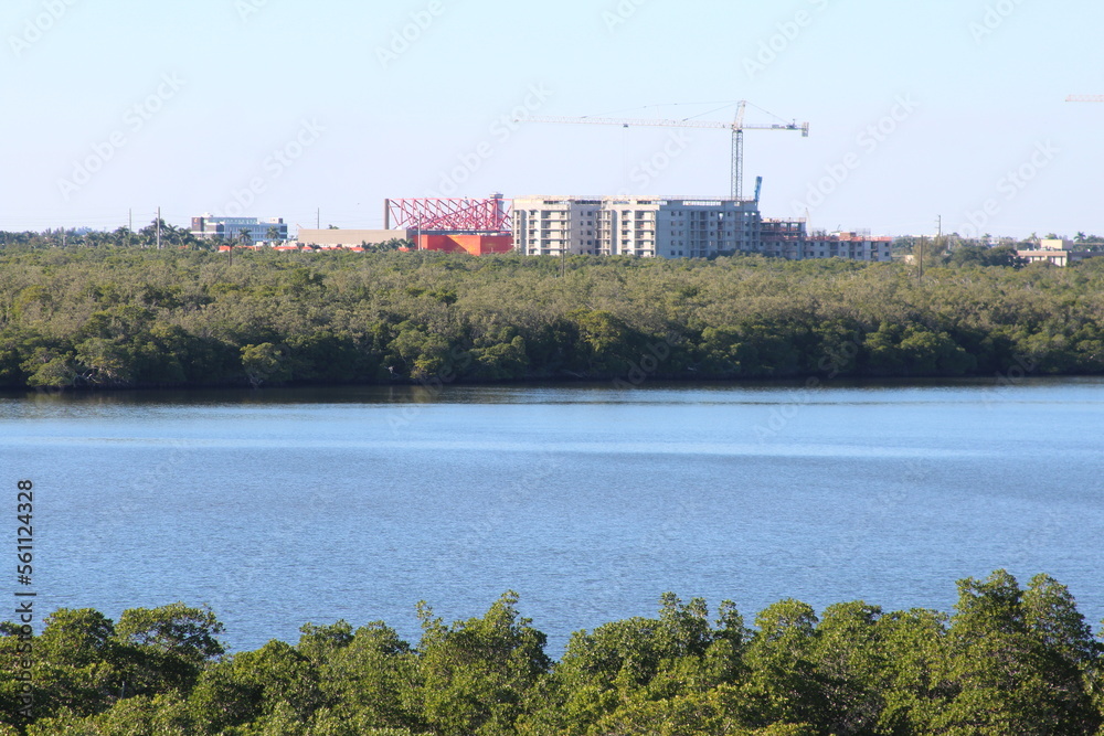 Intercoastal waterway high angle shot in the day Intercoastal waterway high angle shot in the day
