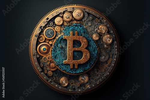 Bitcoin,blockchain,crypto,bank,währung,euro,banking,gold,geld © Beqiri