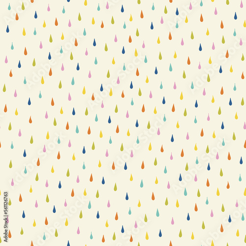 Colorful raindrops vector seamless pattern