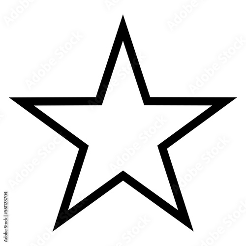 Fototapeta Simple monochrome vector graphic of a five pointed star on a white background