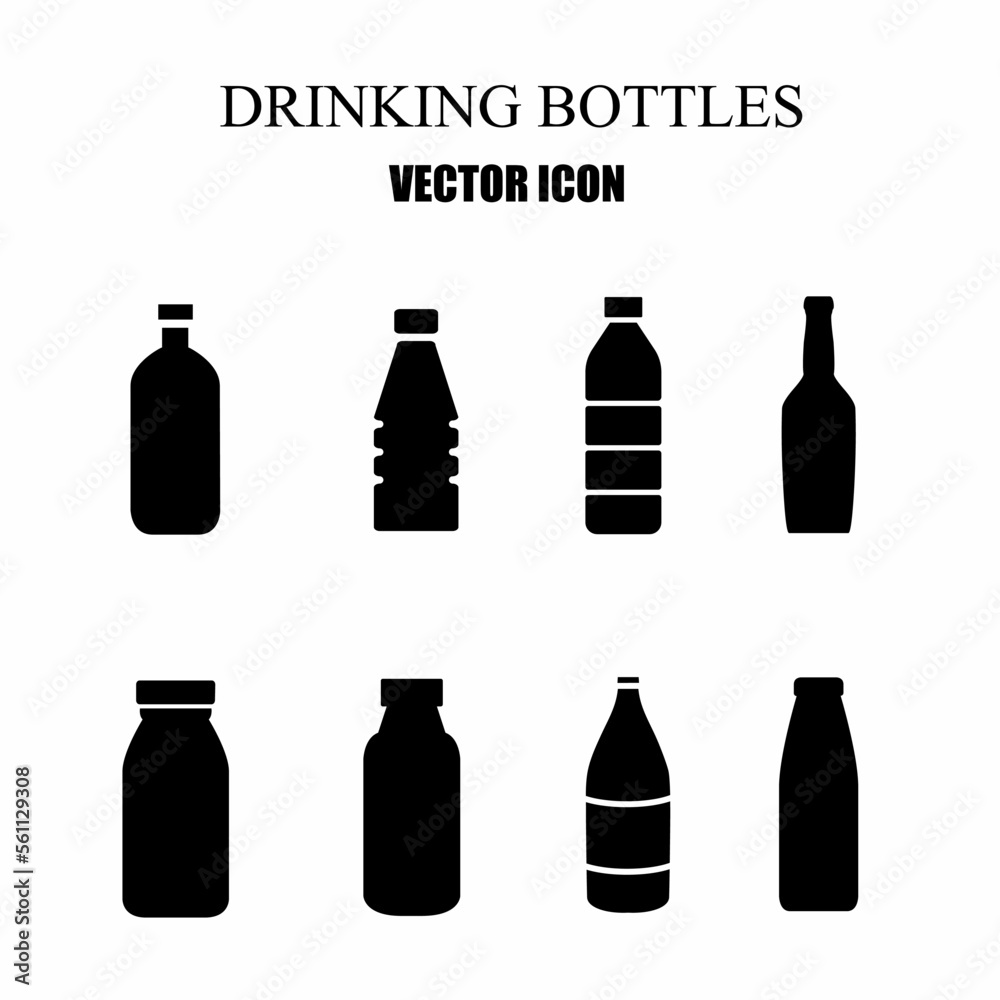 Drink bottle icon black white template set isolated white background. Stock vector illustration.
Drink bottle icon black white template set isolated white background. Stock vector illustration.