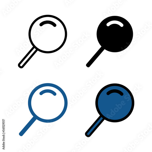 magnifying glass icon set, search icon, modern style