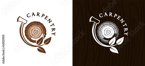 Carpentry logo design with creative abstract vintage concept