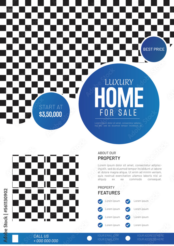 Elegant Home For Sale Flyer template for Real Estate Agency Elegant Home For Sale Flyer template for Real Estate Agency