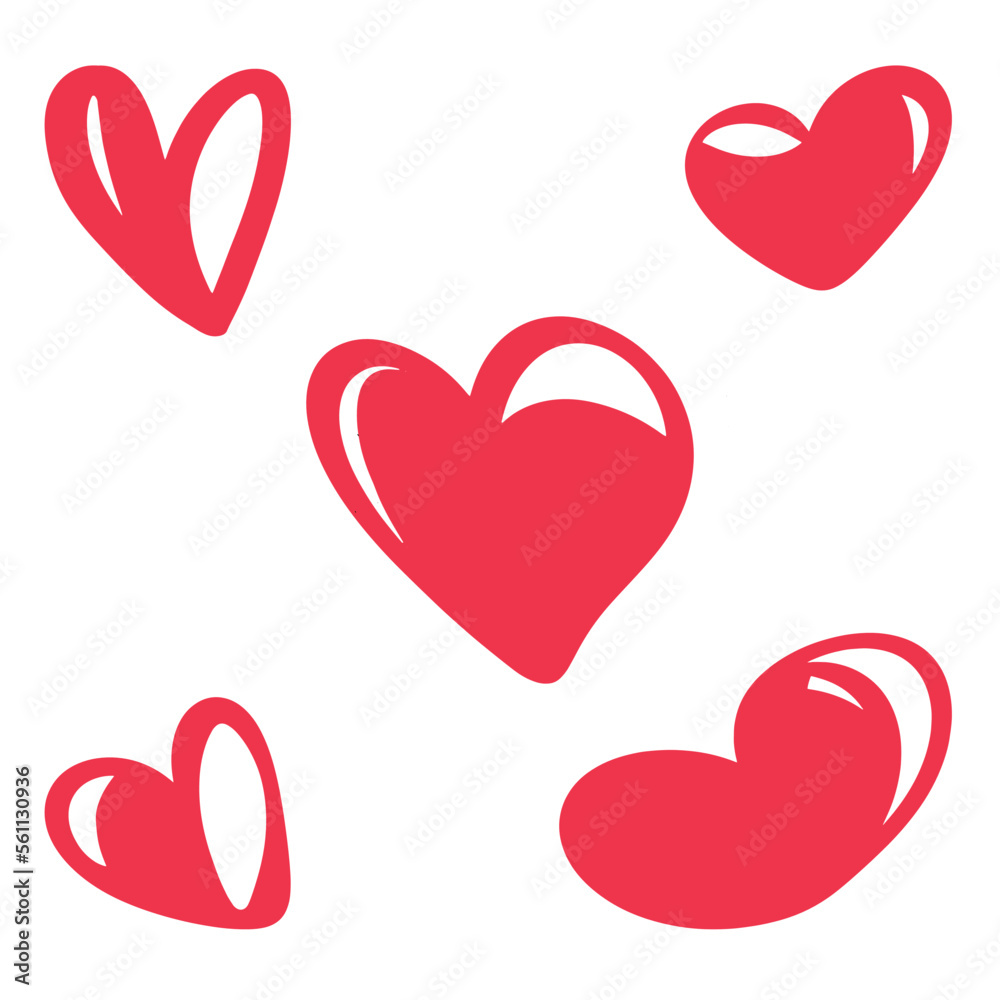Valentines day. Set hearts. 14 february. Pattern. 5 hearts. Banner. Card. Red hearts. Symbols. Collection. Flyers,wallpapers, posters,invitations, brochures Valentines day. Set hearts. 14 february. Pattern. 5 hearts. Banner. Card. Red hearts. Symbols. Collection. Flyers,wallpapers, posters,invitations, brochures