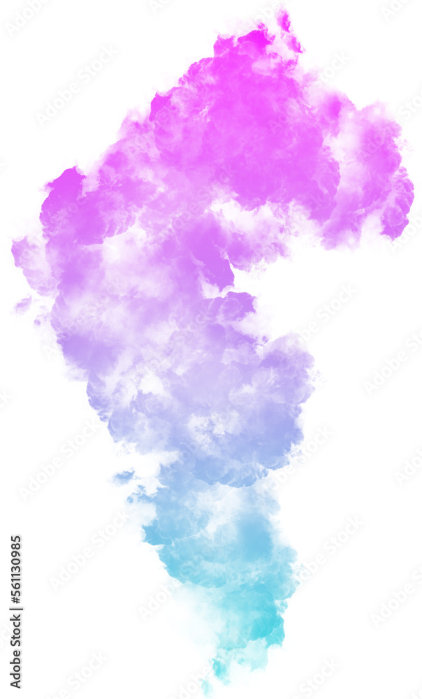 Pink and Blue Gradient Smoke Abstract Shape