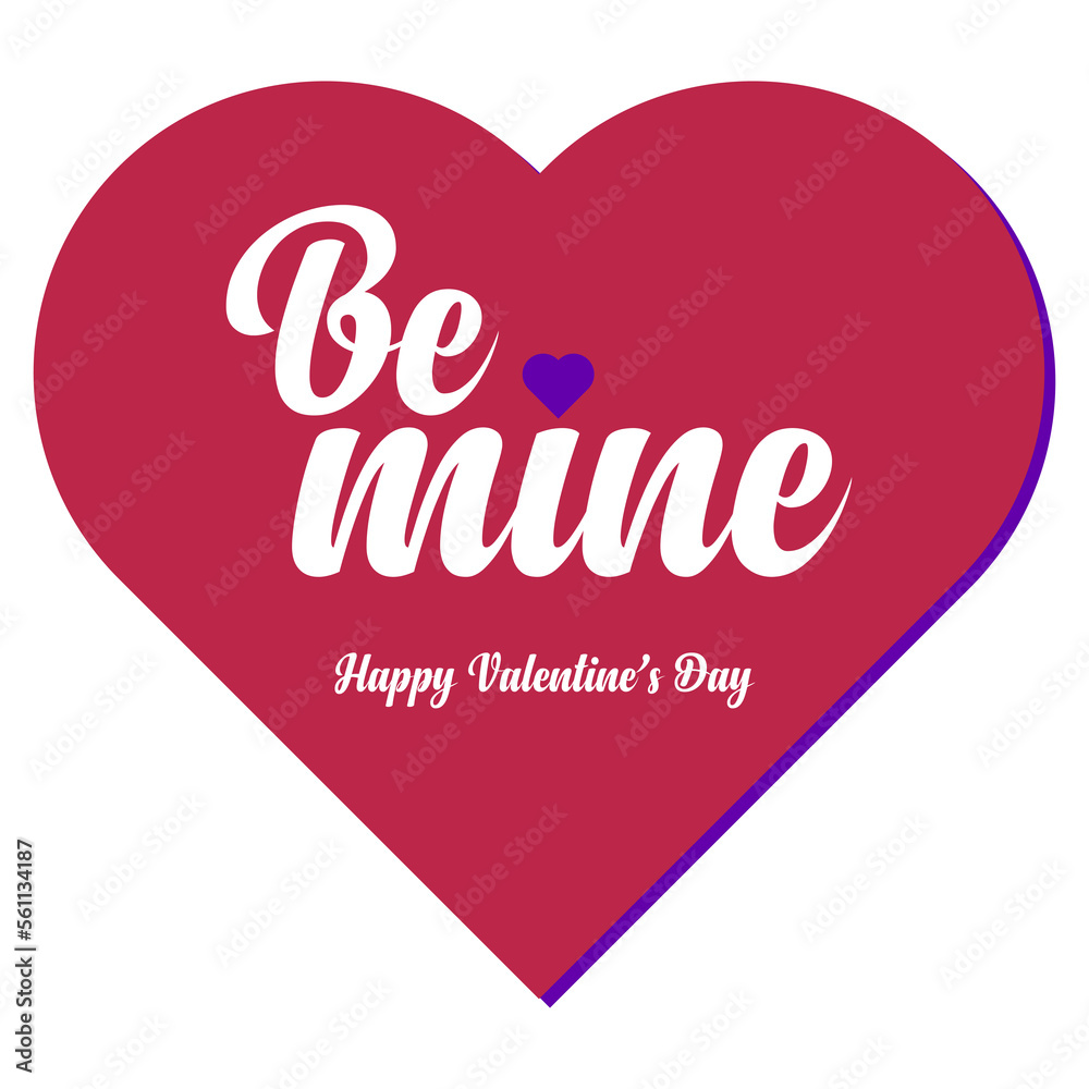 Be My Valentine. Minimal Valentines Day Heart with Copy Space.