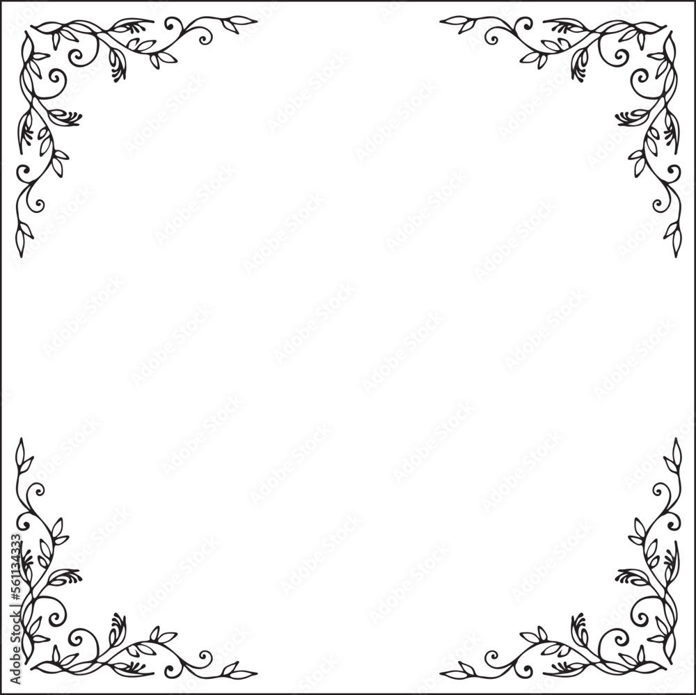 Elegant ornamental frame with exotic flowers, decorative border for greeting cards, banners, invitations. Isolated vector illustration. Elegant ornamental frame with exotic flowers, decorative border for greeting cards, banners, invitations. Isolated vector illustration.