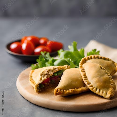 Professionnal photography of empanadas, Generative AI photo