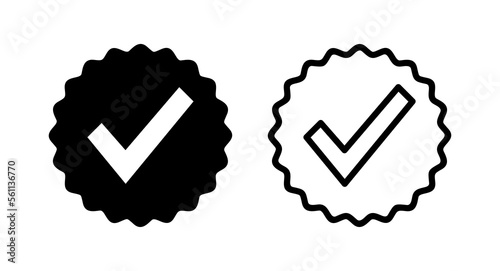 Approved icon vector illustration. Certified Medal Icon. check mark