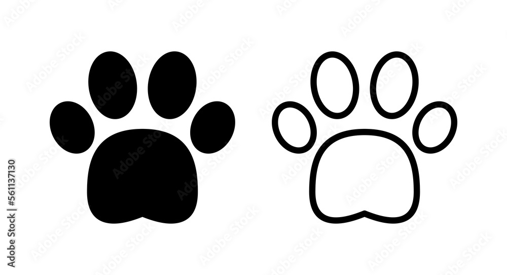 Paw icon vector illustration. paw print sign and symbol. dog or cat paw Paw icon vector illustration. paw print sign and symbol. dog or cat paw