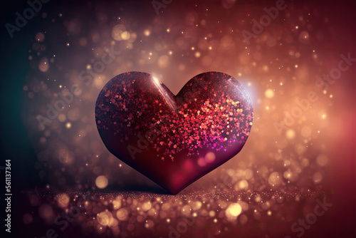 Shimmering Glitter Heart - A Stunning Addition to Your Valentine's Day and Romantic Designs