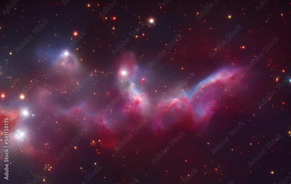 Naklejka premium Gas Nebula - Stars - Sun - Pillars of Creation - Deep Space - Astrophotograph - Galaxys - Deep Field - Astronomy - Cosmology - Astrophysics - Milky Way Galaxy - Universe - Cosmos - Science Fiction